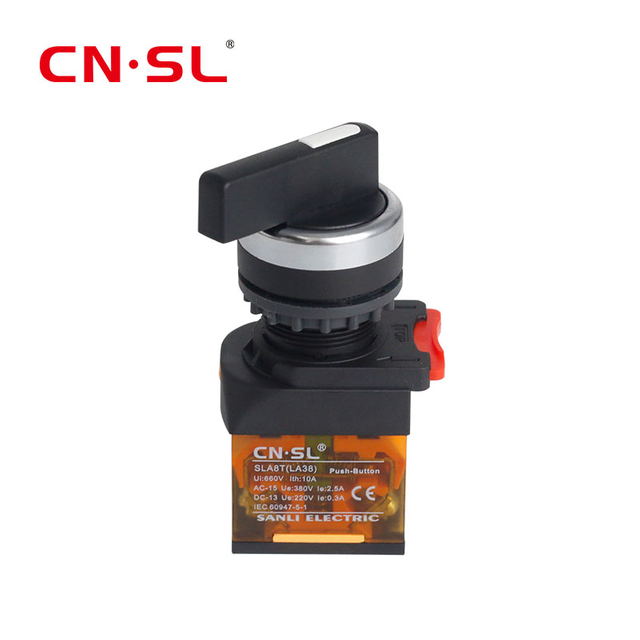 22 مللي متر 220 فولت 3 موقف البلاستيك محدد زر التحكم التبديل