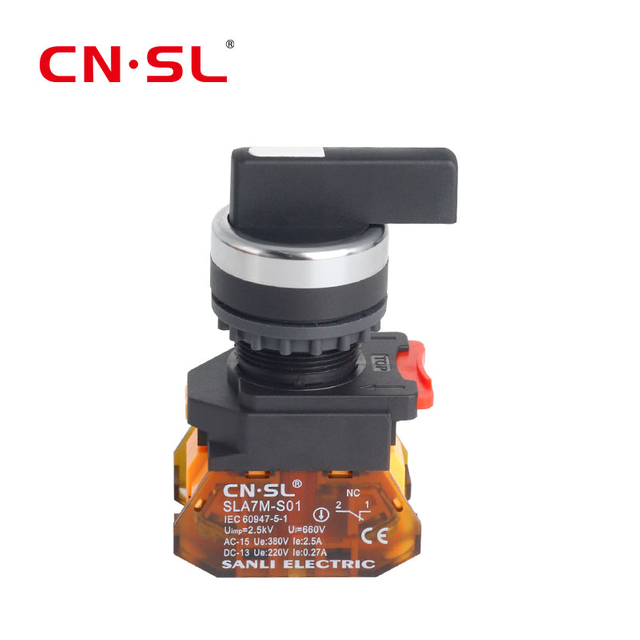 2 موضع قفل ذاتي N/O محدد أسود مقبض طويل يبقى في وضع المفتاح الانتقائي