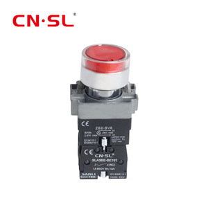  XB2 22mm مفتاح محدد 10amp الحالي رأس مسطح أسود مع زر ضغط الضوء