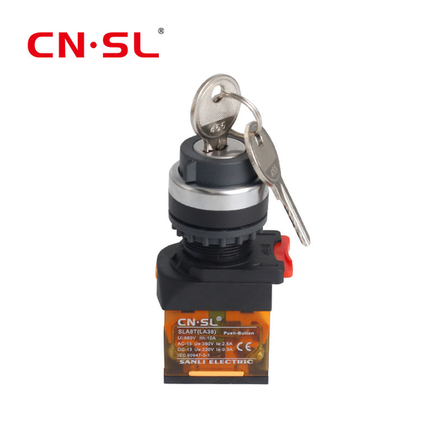 أمان عالي 22 مللي متر قطر 10A 250 فولت التيار المتناوب 3 طريقة 3 موضع إغلاق الباب الإصدار مصعد مفتاح قفل مفتاح جهاز انتقاء دوار